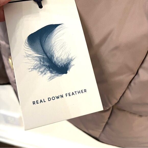 Cole Haan Signature Zip Front Faux Fur Lined Down Puffer Coat Beige Small, NWT - Picture 6 of 8